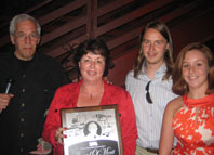 Recipient Herman Miron, accepted his family Kathy, Thom, and Taylor Miron, presented by George Notarianni